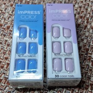 imPRESS Color Press-On Manicure - Blue and Purple New Unopened Box